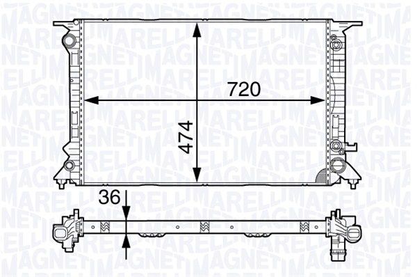 MAGNETI MARELLI Радиатор, охлаждение двигателя 350213141900